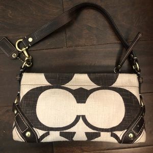 Bic C Coach Monogram Print Linen-look Bag